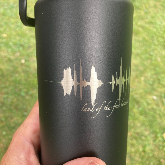 Land Of The Free Because Of The Brave Soundwave 22oz Water Bottle - Picture 2 of 15